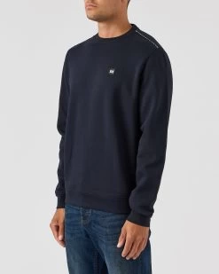 Weekend Offender Vega Sweatshirt Navy/House Check -Fashion sportswear SWAW2312 VEGA NAVY HOUSE CHECK 0031