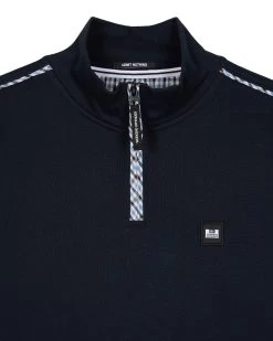 Weekend Offender Matisa Quarter Zip Sweatshirt Navy/Blue House Check 10 Weekend Offender Matisa Quarter Zip Sweatshirt Navy/Blue House Check -Fashion sportswear SWAW2313 MATISA NAVY BLUE HOUSE CHECK 4068