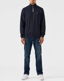 Weekend Offender Matisa Quarter Zip Sweatshirt Navy/House Check -Fashion sportswear SWAW2313 MATISA NAVY HOUSE CHECK 0020