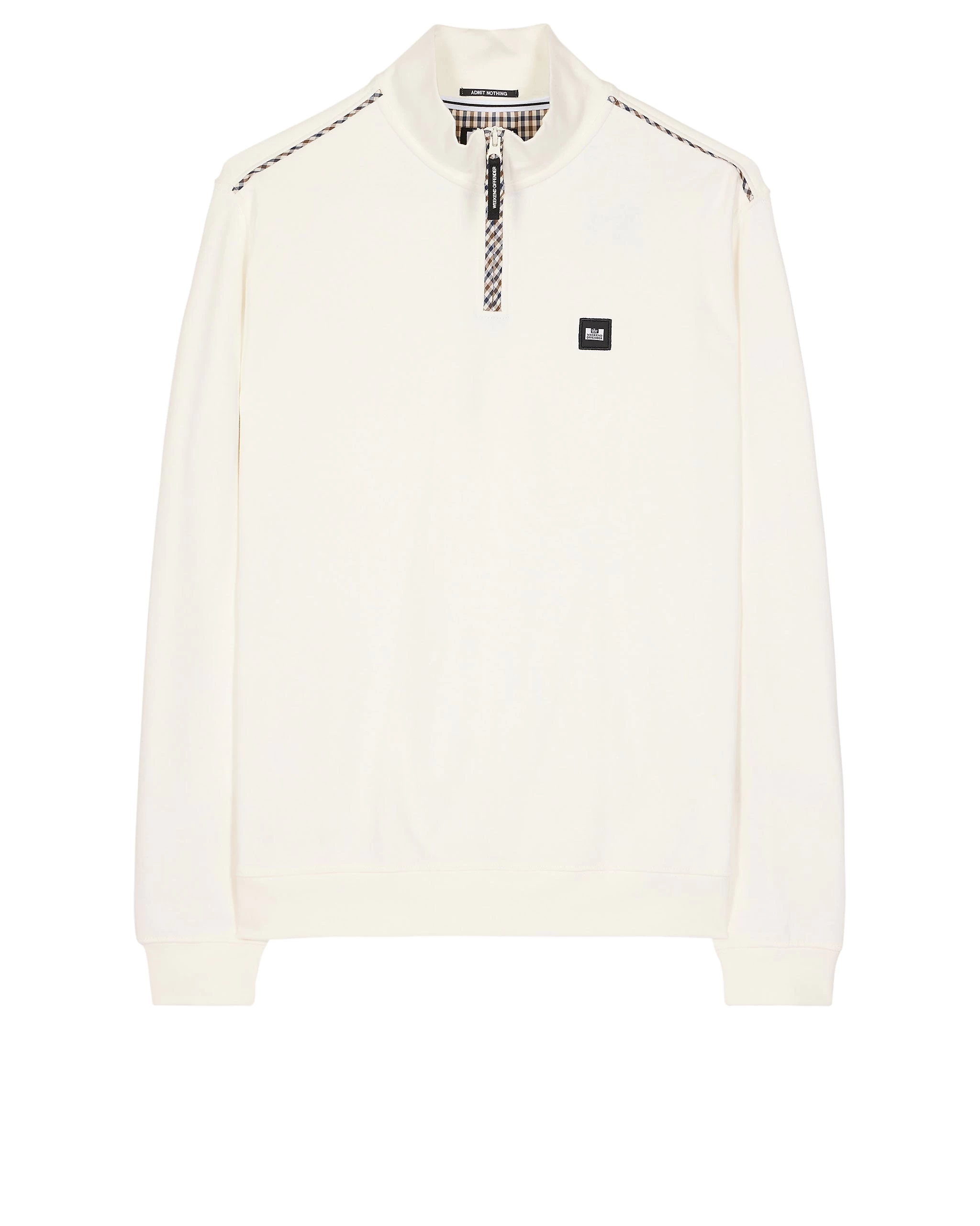 Weekend Offender Matisa Quarter Zip Sweatshirt Winter White/House Check 1 Weekend Offender Matisa Quarter Zip Sweatshirt Winter White/House Check