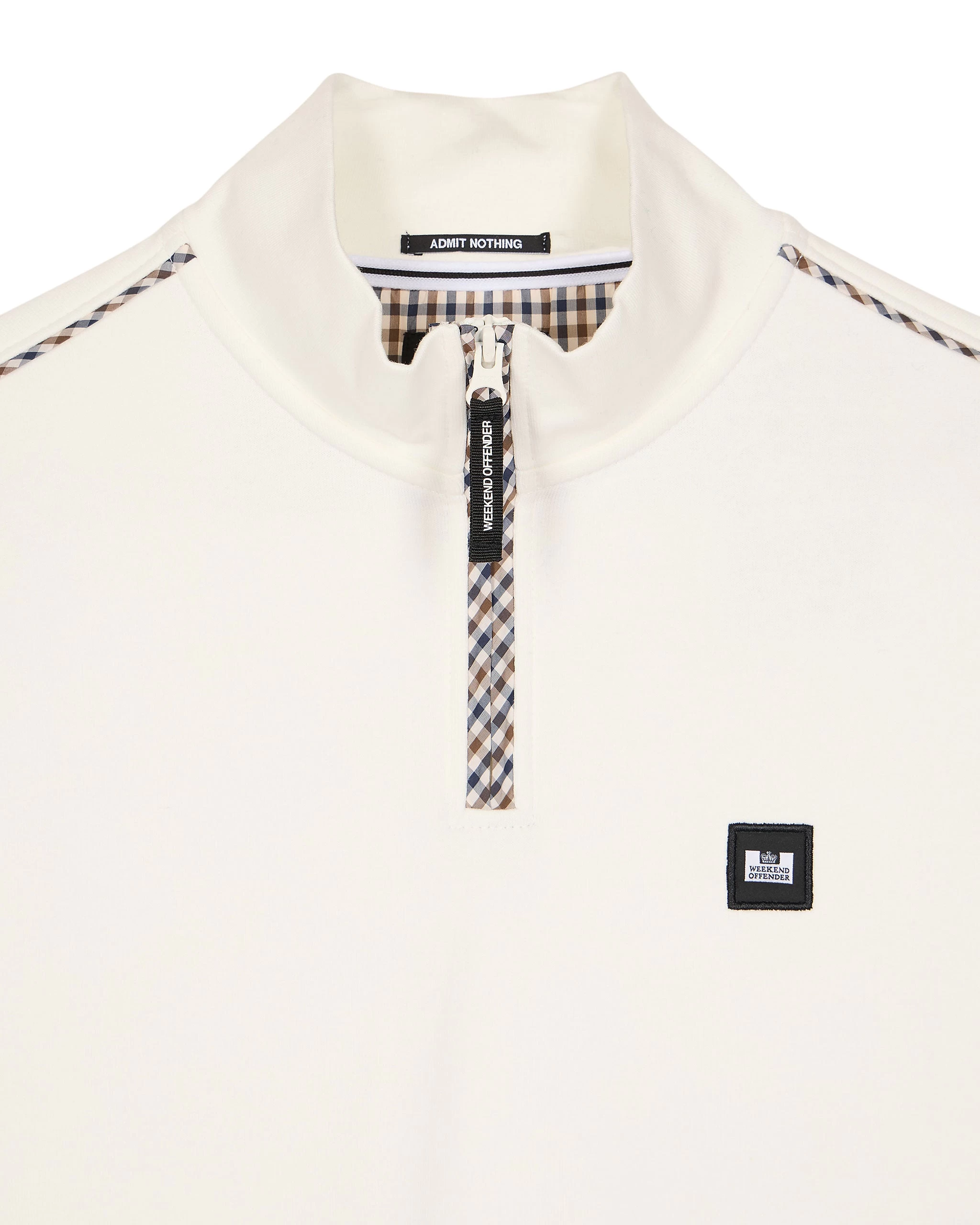 Weekend Offender Matisa Quarter Zip Sweatshirt Winter White/House Check 5 Weekend Offender Matisa Quarter Zip Sweatshirt Winter White/House Check - Image 5