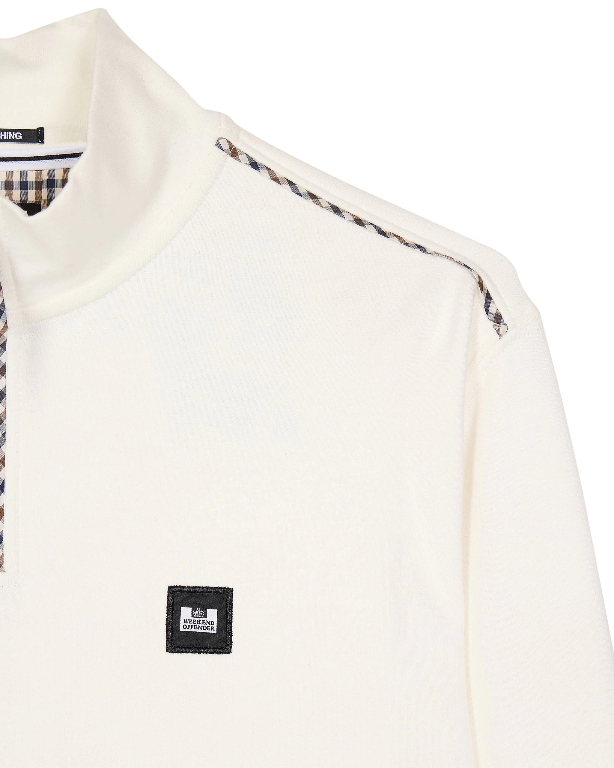 Weekend Offender Matisa Quarter Zip Sweatshirt Winter White/House Check 6 Weekend Offender Matisa Quarter Zip Sweatshirt Winter White/House Check - Image 6