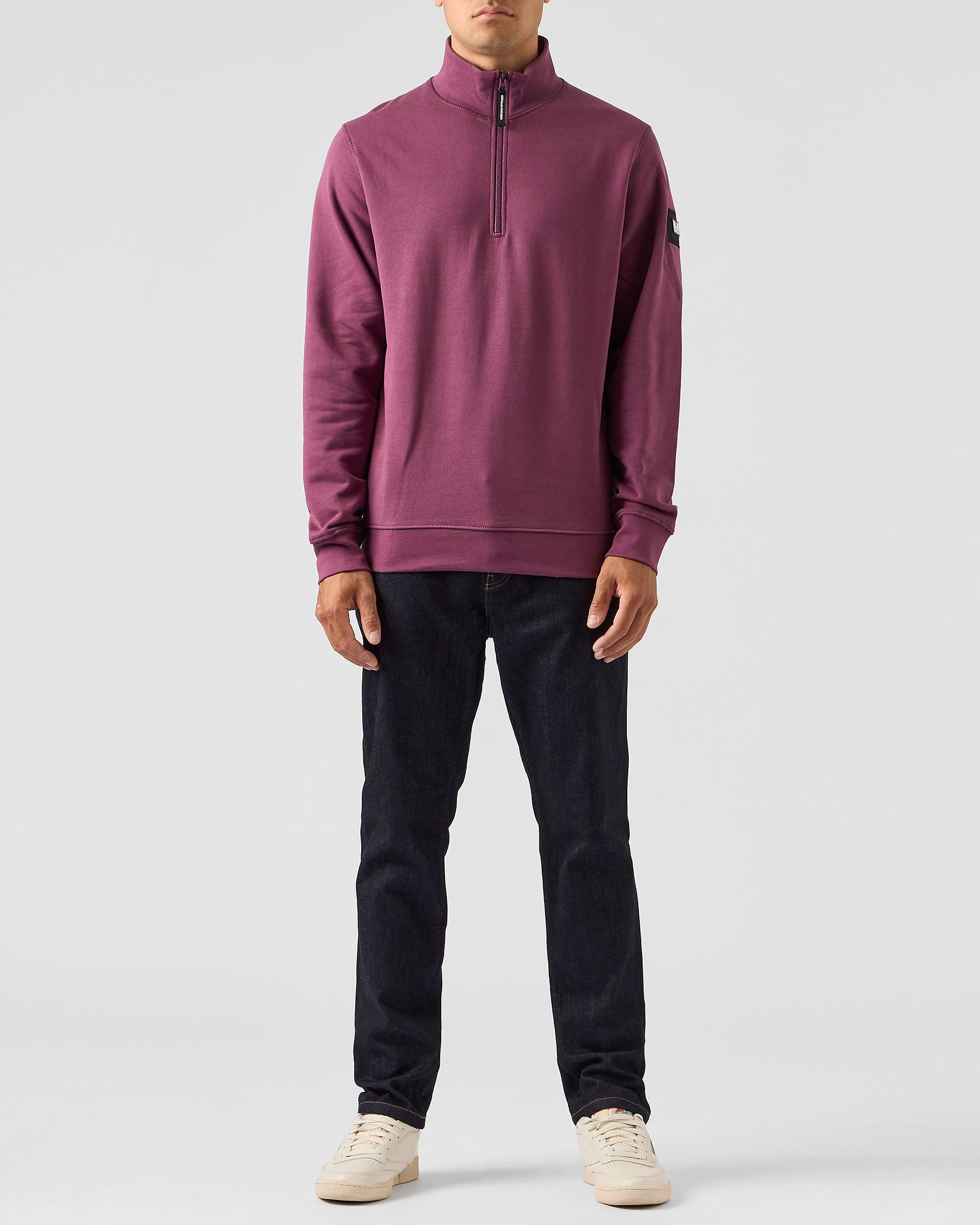 Weekend Offender Kraviz Quarter Zip Sweatshirt Deep Plum 3 Weekend Offender Kraviz Quarter Zip Sweatshirt Deep Plum - Image 3