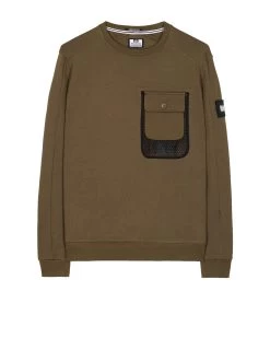 Weekend Offender Adiel Mesh Pocket Sweatshirt Dark Green