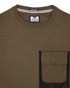 Weekend Offender Adiel Mesh Pocket Sweatshirt Dark Green -Fashion sportswear SWAW2316 ADIEL DARK GREEN 4034