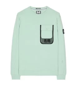 Weekend Offender Adiel Mesh Pocket Sweatshirt Mint Tea Green