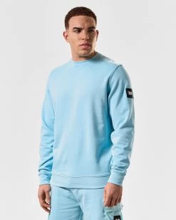 Weekend Offender F Bomb Sweatshirt Saltwater Blue -Fashion sportswear SWSS2401 FBOMB SALTWATER 4834 MODEL
