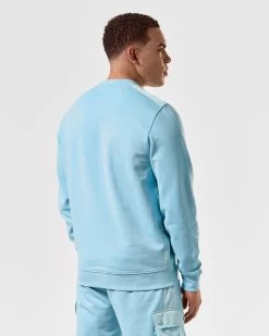 Weekend Offender F Bomb Sweatshirt Saltwater Blue -Fashion sportswear SWSS2401 FBOMB SALTWATER 4835 MODEL