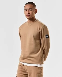 Weekend Offender F Bomb Sweatshirt Cognac Brown -Fashion sportswear SWSS2401 F BOMB COGNAC 3781 MODEL