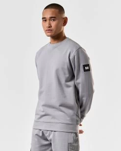 Weekend Offender F Bomb Sweatshirt Smokey Grey -Fashion sportswear SWSS2401 F BOMB SMOKEY 3737 MODEL