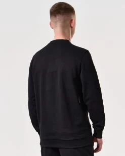 Weekend Offender Ferrer Sweatshirt Black -Fashion sportswear SWSS2402 FERRER BLACK 6347 MODEL