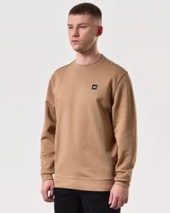 Weekend Offender Vega Sweatshirt Cognac Brown -Fashion sportswear SWSS2404 VEGA COGNAC 6337 MODEL