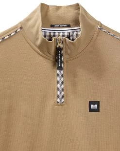 Weekend Offender Matisa Quarter Zip Sweatshirt Cognac Brown -Fashion sportswear SWSS2405 MATISA COGNAC 11595