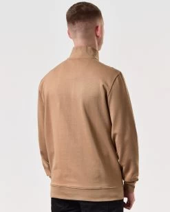 Weekend Offender Matisa Quarter Zip Sweatshirt Cognac Brown -Fashion sportswear SWSS2405 MATISA COGNAC 6302 MODEL