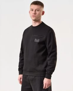 Weekend Offender Paraiso Sweatshirt Black -Fashion sportswear SWSS2409 PARAISO BLACK 5928 MODEL