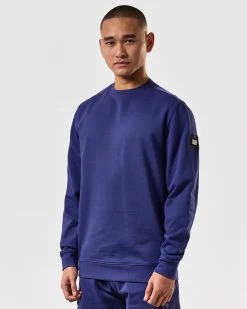 Weekend Offender F Bomb Sweatshirt Bright Navy -Fashion sportswear SWSS2410 SIRENKO BRIGHT NAVY 4350 MODEL