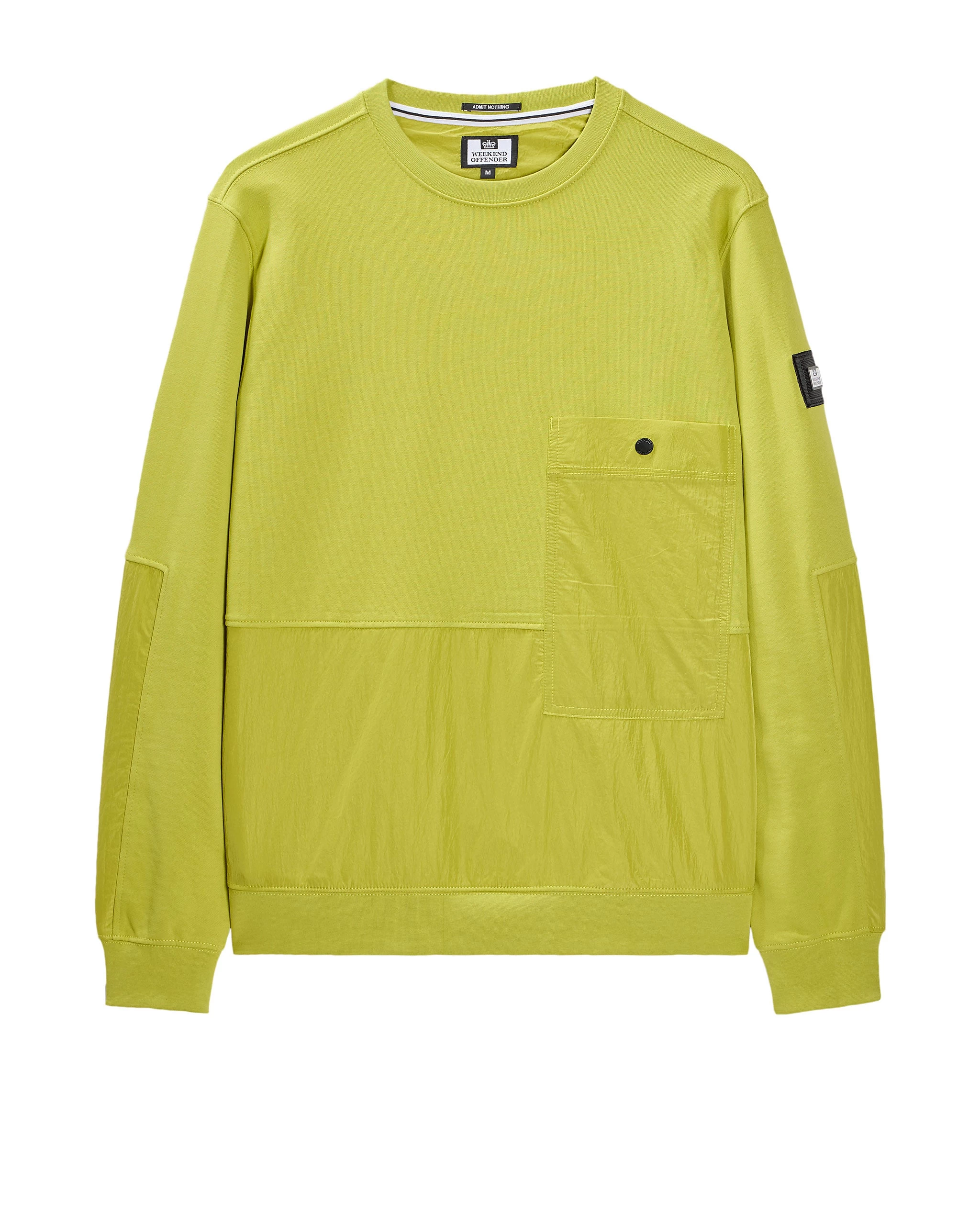 Weekend Offender Sirenko Pocket Sweatshirt Limeish Green 1 Weekend Offender Sirenko Pocket Sweatshirt Limeish Green