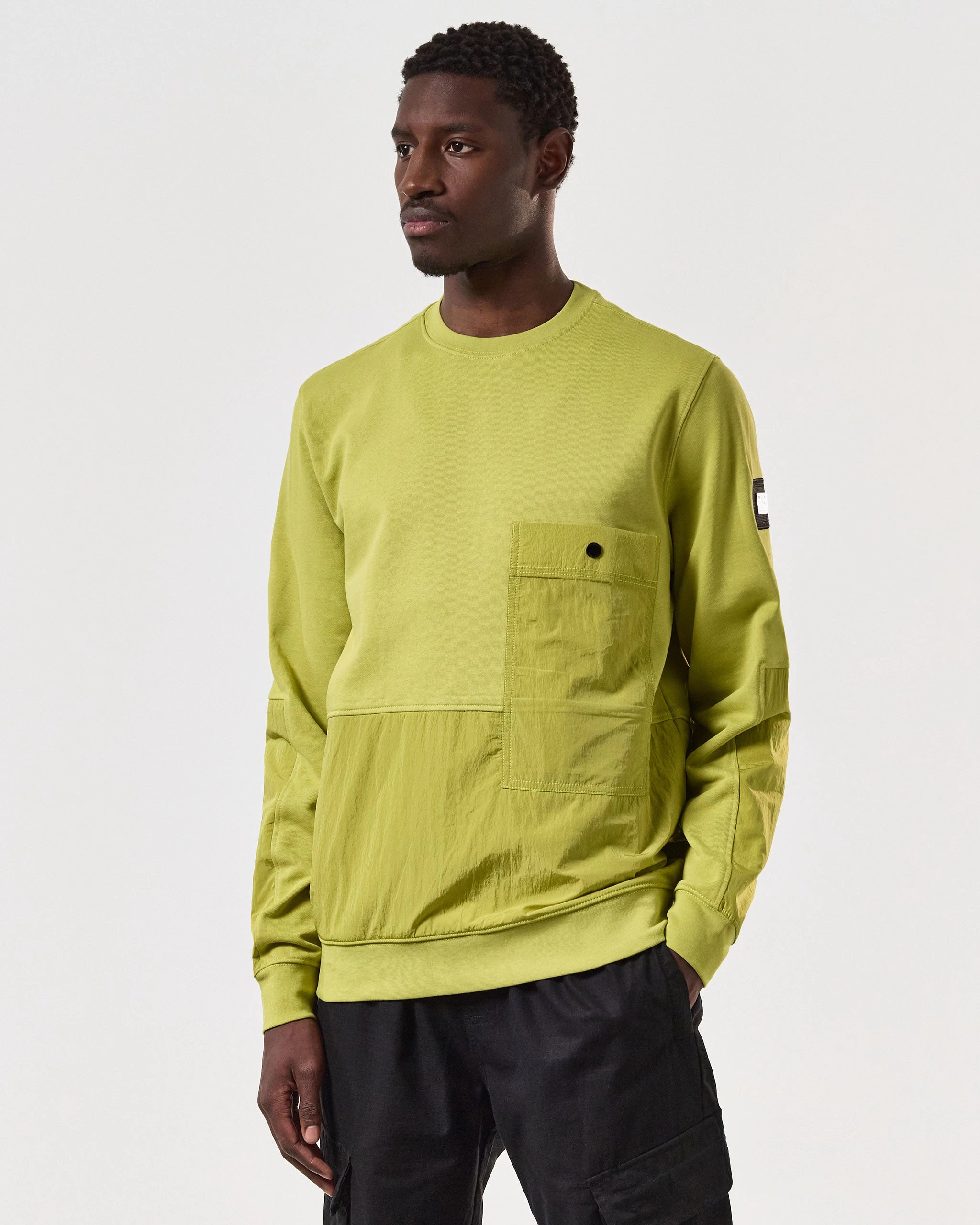 Weekend Offender Sirenko Pocket Sweatshirt Limeish Green 3 Weekend Offender Sirenko Pocket Sweatshirt Limeish Green - Image 3