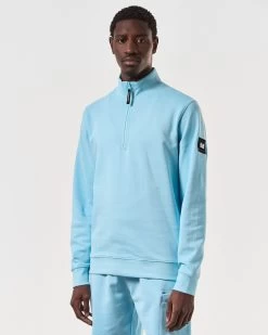 Weekend Offender Kraviz Quarter Zip Sweatshirt Saltwater Blue -Fashion sportswear SWSS2411 KRAVIZ SALTWATER 6644