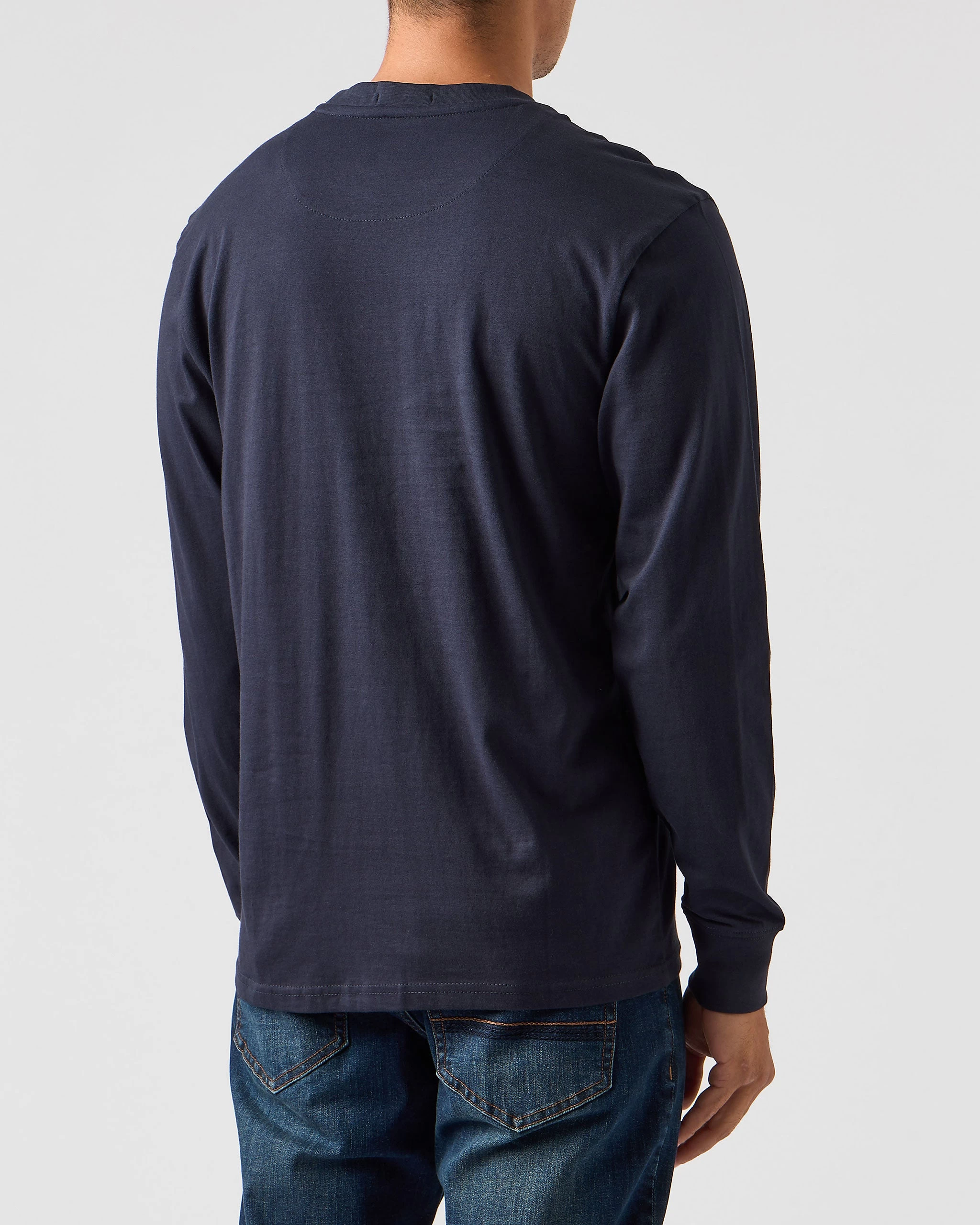 Weekend Offender Mahoney Long Sleeve T-Shirt Navy 4 Weekend Offender Mahoney Long Sleeve T-Shirt Navy - Image 4