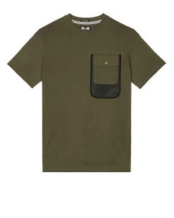 Weekend Offender Lens Mesh Pocket T-Shirt Dark Green
