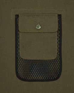 Weekend Offender Lens Mesh Pocket T-Shirt Dark Green -Fashion sportswear TSAW311 LENS DARK GREEN 0938