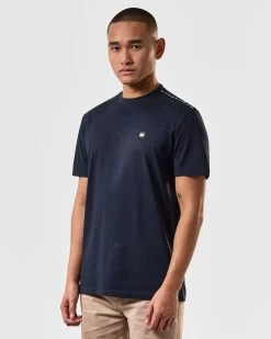 Weekend Offender Manuel T-Shirt Navy -Fashion sportswear TSS2405 MANUEL NAVY 4500 MODEL