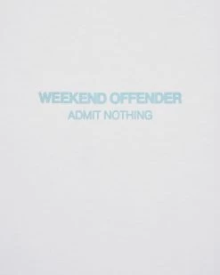 Weekend Offender Millergrove T-Shirt White/Saltwater Blue -Fashion sportswear TSSS2402 MILLERGROVE WHITE SALTWATER 3450