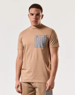 Weekend Offender Gorman Pocket T-Shirt Cognac Brown -Fashion sportswear TSSS2416 GORMAN COGNAC 4948 MODEL