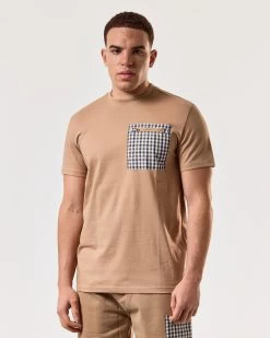 Weekend Offender Gorman Pocket T-Shirt Cognac Brown -Fashion sportswear TSSS2416 GORMAN COGNAC 4949 MODEL