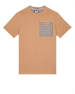 Weekend Offender Gorman Pocket T-Shirt Cognac Brown