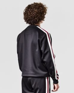 Weekend Offender Gou Taped Neck Track Top Black -Fashion sportswear TTAW2301 GOU BLACK 1489 MODEL