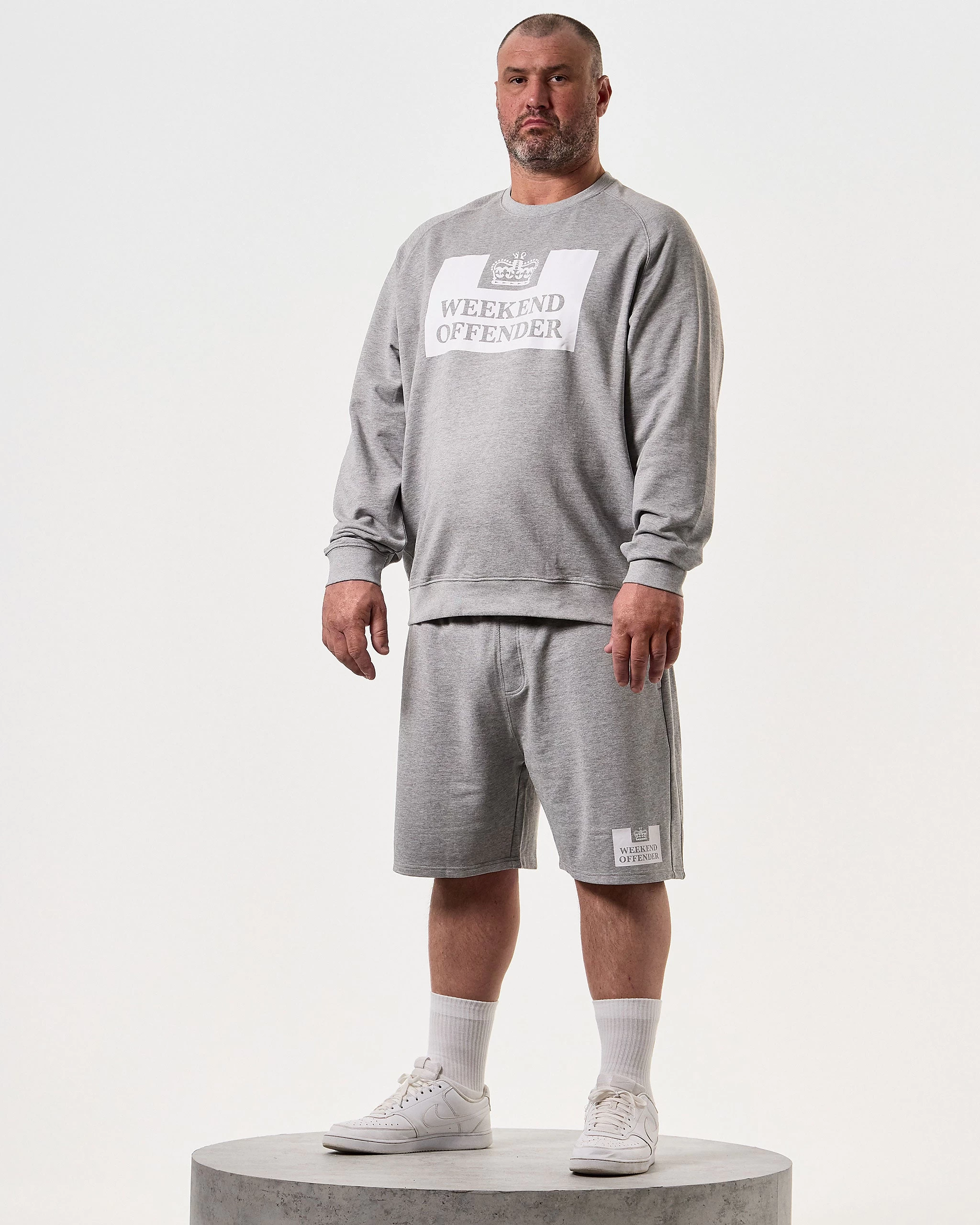 Weekend Offender Action Classic Shorts Grey Marl - Plus Size 2 Weekend Offender Action Classic Shorts Grey Marl - Plus Size - Image 2